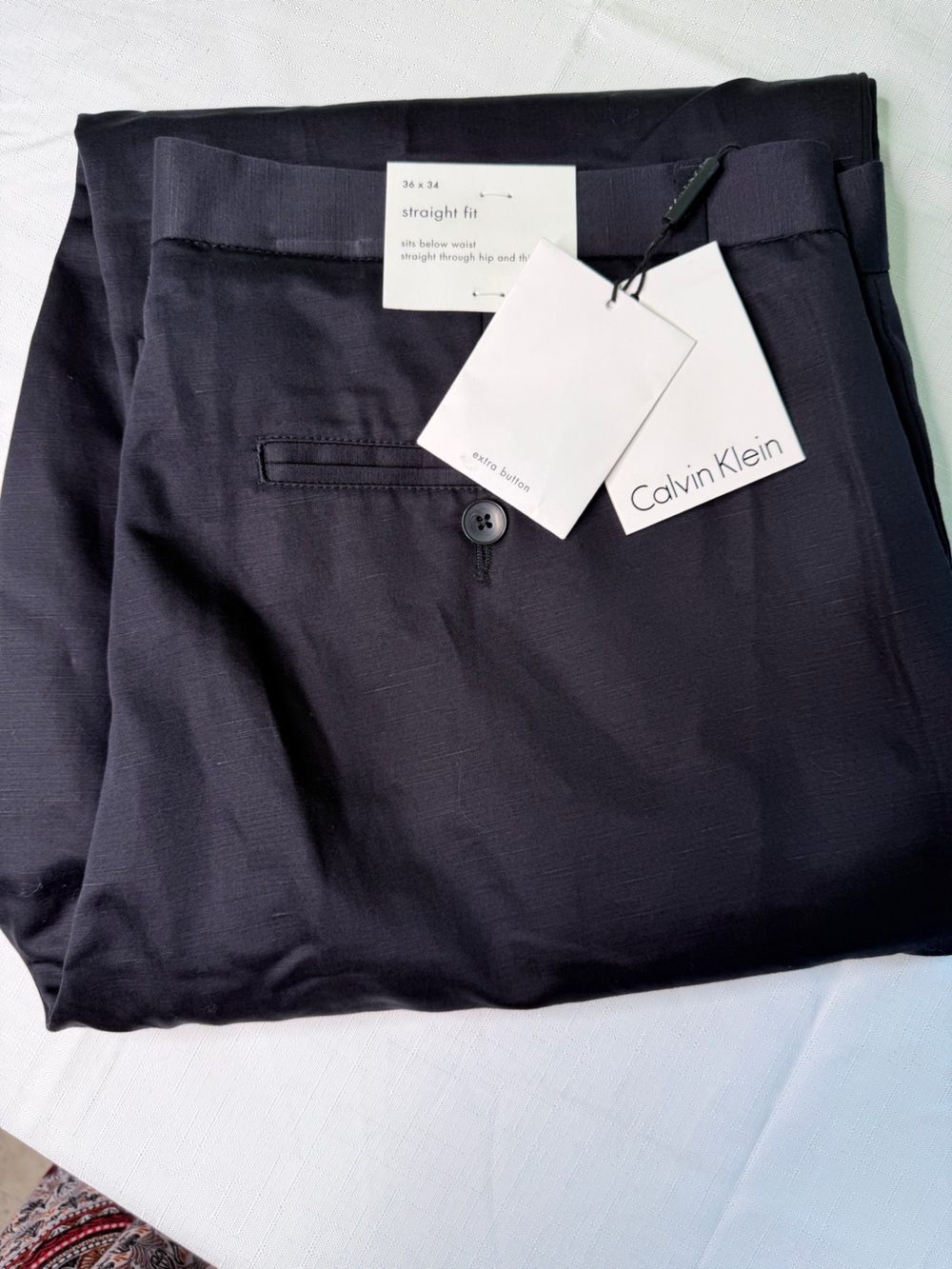 Calvin Klein Men's Navy Flat-Front Dress Pants